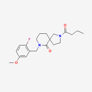 2-butyryl-7-(2-fluoro-5-methoxybenzyl)-2,7-diazaspiro[4.5]decan-6-one