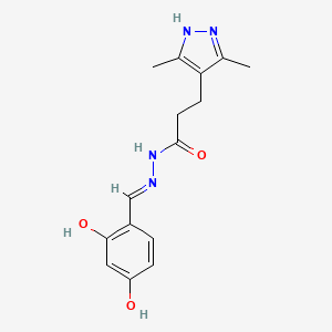 molecular formula C15H18N4O3 B6035761 N'-(2,4-dihydroxybenzylidene)-3-(3,5-dimethyl-1H-pyrazol-4-yl)propanohydrazide 