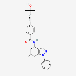 N-(6,6-dimethyl-1-phenyl-4,5,6,7-tetrahydro-1H-indazol-4-yl)-4-(3-hydroxy-3-methyl-1-butyn-1-yl)benzamide