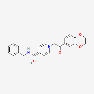 molecular formula C23H22N2O4 B6035782 2-[4-[(Benzylamino)-hydroxymethylidene]pyridin-1-yl]-1-(2,3-dihydro-1,4-benzodioxin-6-yl)ethanone 