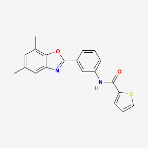 N-[3-(5,7-dimethyl-1,3-benzoxazol-2-yl)phenyl]thiophene-2-carboxamide