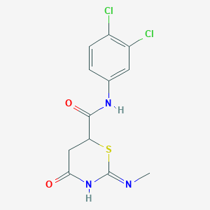 molecular formula C12H11Cl2N3O2S B6035789 N-(3,4-dichlorophenyl)-2-(methylamino)-4-oxo-5,6-dihydro-4H-1,3-thiazine-6-carboxamide 