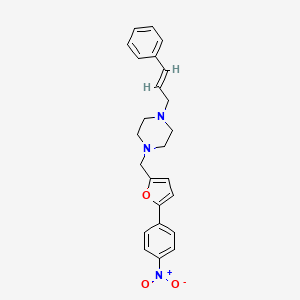 molecular formula C24H25N3O3 B6035809 1-[[5-(4-nitrophenyl)furan-2-yl]methyl]-4-[(E)-3-phenylprop-2-enyl]piperazine 