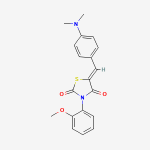 molecular formula C19H18N2O3S B6035851 5-[4-(dimethylamino)benzylidene]-3-(2-methoxyphenyl)-1,3-thiazolidine-2,4-dione 