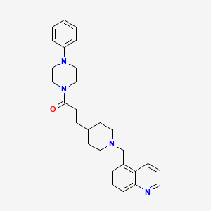 molecular formula C28H34N4O B6035853 1-(4-Phenylpiperazin-1-yl)-3-[1-(quinolin-5-ylmethyl)piperidin-4-yl]propan-1-one 