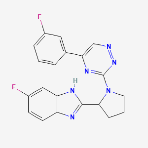 molecular formula C20H16F2N6 B6035863 5-fluoro-2-{1-[5-(3-fluorophenyl)-1,2,4-triazin-3-yl]-2-pyrrolidinyl}-1H-benzimidazole 