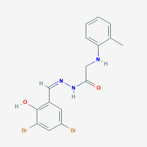 molecular formula C16H15Br2N3O2 B6035871 N-[(Z)-(3,5-dibromo-2-hydroxyphenyl)methylideneamino]-2-(2-methylanilino)acetamide 