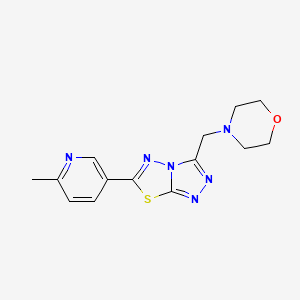molecular formula C14H16N6OS B603590 6-(6-Methyl-3-pyridinyl)-3-(4-morpholinylmethyl)[1,2,4]triazolo[3,4-b][1,3,4]thiadiazole CAS No. 1232795-37-7