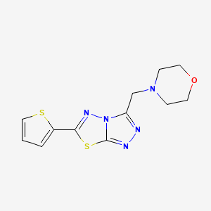 molecular formula C12H13N5OS2 B603591 3-(4-Morpholinylmethyl)-6-(2-thienyl)[1,2,4]triazolo[3,4-b][1,3,4]thiadiazole CAS No. 1190248-28-2