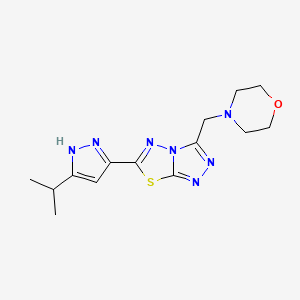 3-(morpholin-4-ylmethyl)-6-[5-(propan-2-yl)-1H-pyrazol-3-yl][1,2,4]triazolo[3,4-b][1,3,4]thiadiazole