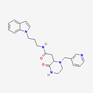 molecular formula C23H27N5O2 B6035928 N-(3-indol-1-ylpropyl)-2-[3-oxo-1-(pyridin-3-ylmethyl)piperazin-2-yl]acetamide 