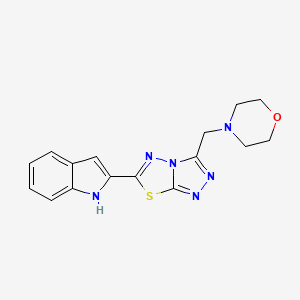 molecular formula C16H16N6OS B603593 2-[3-(4-morpholinylmethyl)[1,2,4]triazolo[3,4-b][1,3,4]thiadiazol-6-yl]-1H-indole CAS No. 1207604-94-1