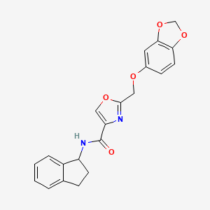 2-[(1,3-benzodioxol-5-yloxy)methyl]-N-(2,3-dihydro-1H-inden-1-yl)-1,3-oxazole-4-carboxamide