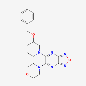 molecular formula C20H24N6O3 B6035967 5-[3-(benzyloxy)-1-piperidinyl]-6-(4-morpholinyl)[1,2,5]oxadiazolo[3,4-b]pyrazine 