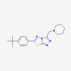 molecular formula C19H25N5S B603597 6-(4-Tert-butylphenyl)-3-(1-piperidinylmethyl)[1,2,4]triazolo[3,4-b][1,3,4]thiadiazole CAS No. 1207606-24-3