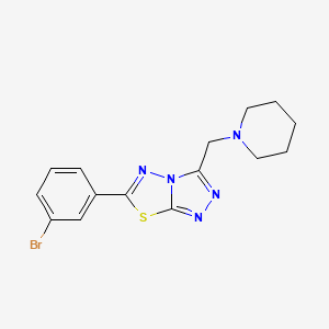 molecular formula C15H16BrN5S B603598 6-(3-Bromophenyl)-3-(1-piperidinylmethyl)[1,2,4]triazolo[3,4-b][1,3,4]thiadiazole CAS No. 1207604-58-7