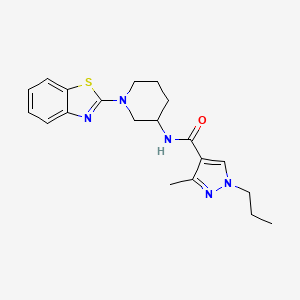 molecular formula C20H25N5OS B6035996 N-[1-(1,3-benzothiazol-2-yl)-3-piperidinyl]-3-methyl-1-propyl-1H-pyrazole-4-carboxamide 