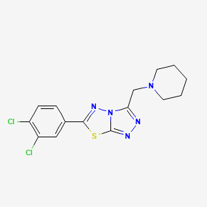 molecular formula C15H15Cl2N5S B603600 6-(3,4-Dichlorophenyl)-3-(1-piperidinylmethyl)[1,2,4]triazolo[3,4-b][1,3,4]thiadiazole CAS No. 1207604-98-5