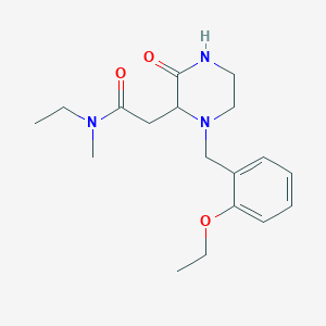 molecular formula C18H27N3O3 B6036011 2-[1-(2-ethoxybenzyl)-3-oxo-2-piperazinyl]-N-ethyl-N-methylacetamide 