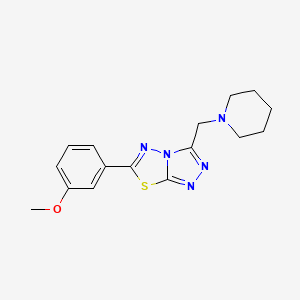 molecular formula C16H19N5OS B603602 6-(3-Methoxyphenyl)-3-(piperidin-1-ylmethyl)[1,2,4]triazolo[3,4-b][1,3,4]thiadiazole CAS No. 1207605-00-2