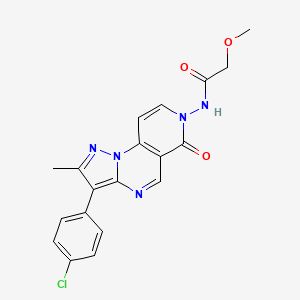 molecular formula C19H16ClN5O3 B6036022 N-[3-(4-chlorophenyl)-2-methyl-6-oxopyrazolo[1,5-a]pyrido[3,4-e]pyrimidin-7(6H)-yl]-2-methoxyacetamide 