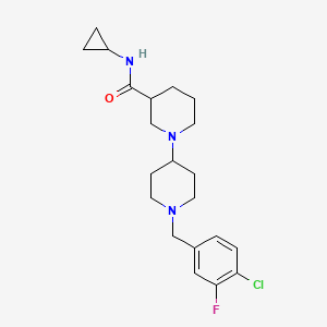 molecular formula C21H29ClFN3O B6036028 1-[1-[(4-chloro-3-fluorophenyl)methyl]piperidin-4-yl]-N-cyclopropylpiperidine-3-carboxamide 