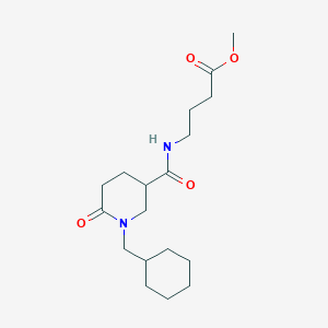 molecular formula C18H30N2O4 B6036030 methyl 4-({[1-(cyclohexylmethyl)-6-oxo-3-piperidinyl]carbonyl}amino)butanoate 