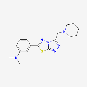 molecular formula C17H22N6S B603604 N,N-dimethyl-3-[3-(piperidin-1-ylmethyl)[1,2,4]triazolo[3,4-b][1,3,4]thiadiazol-6-yl]aniline CAS No. 1207605-02-4