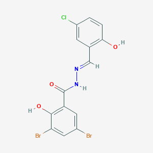 molecular formula C14H9Br2ClN2O3 B6036041 3,5-dibromo-N'-(5-chloro-2-hydroxybenzylidene)-2-hydroxybenzohydrazide 