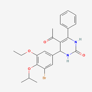 molecular formula C23H25BrN2O4 B6036045 5-acetyl-4-(3-bromo-5-ethoxy-4-isopropoxyphenyl)-6-phenyl-3,4-dihydro-2(1H)-pyrimidinone 