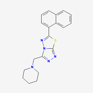 molecular formula C19H19N5S B603607 6-(1-Naphthyl)-3-(1-piperidinylmethyl)[1,2,4]triazolo[3,4-b][1,3,4]thiadiazole CAS No. 1207604-62-3