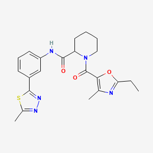 1-[(2-ethyl-4-methyl-1,3-oxazol-5-yl)carbonyl]-N-[3-(5-methyl-1,3,4-thiadiazol-2-yl)phenyl]-2-piperidinecarboxamide