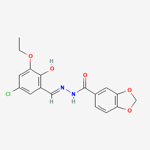 N-[(E)-(5-chloro-3-ethoxy-2-hydroxyphenyl)methylideneamino]-1,3-benzodioxole-5-carboxamide