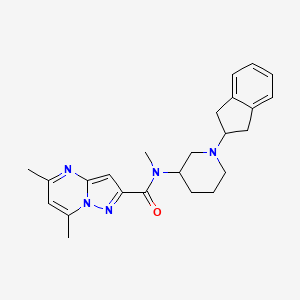 molecular formula C24H29N5O B6036101 N-[1-(2,3-dihydro-1H-inden-2-yl)-3-piperidinyl]-N,5,7-trimethylpyrazolo[1,5-a]pyrimidine-2-carboxamide 