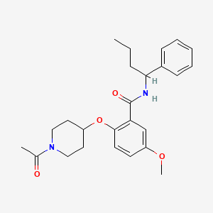 2-[(1-acetyl-4-piperidinyl)oxy]-5-methoxy-N-(1-phenylbutyl)benzamide