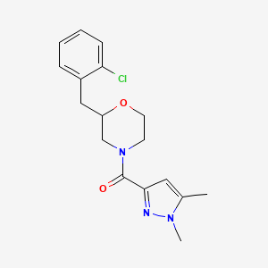 molecular formula C17H20ClN3O2 B6036120 2-(2-chlorobenzyl)-4-[(1,5-dimethyl-1H-pyrazol-3-yl)carbonyl]morpholine 