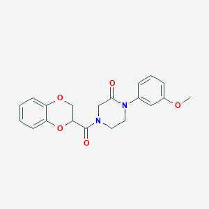 molecular formula C20H20N2O5 B6036123 4-(2,3-dihydro-1,4-benzodioxin-2-ylcarbonyl)-1-(3-methoxyphenyl)-2-piperazinone 