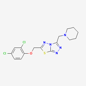 molecular formula C16H17Cl2N5OS B603613 2,4-Dichlorophenyl [3-(1-piperidinylmethyl)[1,2,4]triazolo[3,4-b][1,3,4]thiadiazol-6-yl]methyl ether CAS No. 1207606-59-4