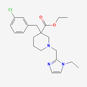 molecular formula C21H28ClN3O2 B6036143 ethyl 3-(3-chlorobenzyl)-1-[(1-ethyl-1H-imidazol-2-yl)methyl]-3-piperidinecarboxylate 