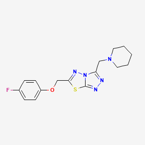 molecular formula C16H18FN5OS B603615 6-[(4-Fluorophenoxy)methyl]-3-(1-piperidinylmethyl)[1,2,4]triazolo[3,4-b][1,3,4]thiadiazole CAS No. 1207604-64-5