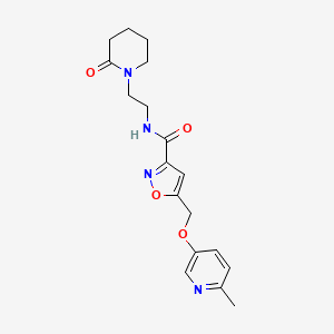 5-{[(6-methyl-3-pyridinyl)oxy]methyl}-N-[2-(2-oxo-1-piperidinyl)ethyl]-3-isoxazolecarboxamide