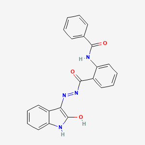 molecular formula C22H16N4O3 B6036162 N-(2-{[2-(2-oxo-1,2-dihydro-3H-indol-3-ylidene)hydrazino]carbonyl}phenyl)benzamide 