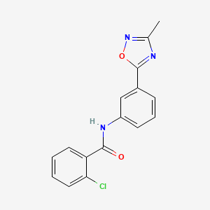 molecular formula C16H12ClN3O2 B6036163 2-chloro-N-[3-(3-methyl-1,2,4-oxadiazol-5-yl)phenyl]benzamide 