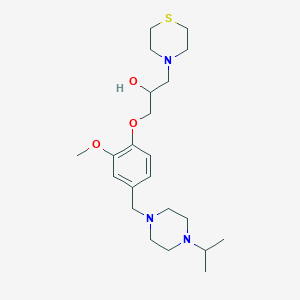 molecular formula C22H37N3O3S B6036167 1-[2-Methoxy-4-[(4-propan-2-ylpiperazin-1-yl)methyl]phenoxy]-3-thiomorpholin-4-ylpropan-2-ol 