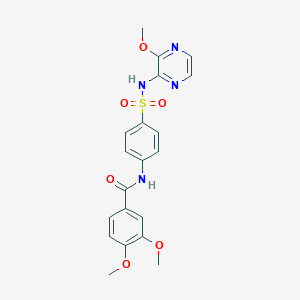 molecular formula C20H20N4O6S B6036172 3,4-dimethoxy-N-{4-[(3-methoxypyrazin-2-yl)sulfamoyl]phenyl}benzamide 