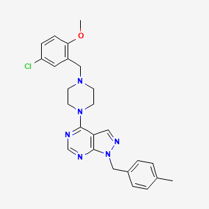 molecular formula C25H27ClN6O B6036179 4-[4-(5-chloro-2-methoxybenzyl)piperazin-1-yl]-1-(4-methylbenzyl)-1H-pyrazolo[3,4-d]pyrimidine 