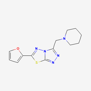 molecular formula C13H15N5OS B603620 6-(2-Furyl)-3-(1-piperidinylmethyl)[1,2,4]triazolo[3,4-b][1,3,4]thiadiazole CAS No. 1207605-54-6