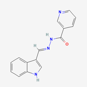 molecular formula C15H12N4O B6036202 N'-(1H-indol-3-ylmethylene)nicotinohydrazide 