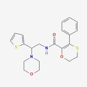 N-[2-(morpholin-4-yl)-2-(thiophen-2-yl)ethyl]-3-phenyl-5,6-dihydro-1,4-oxathiine-2-carboxamide