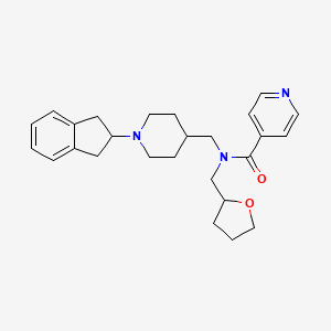 N-[[1-(2,3-dihydro-1H-inden-2-yl)piperidin-4-yl]methyl]-N-(oxolan-2-ylmethyl)pyridine-4-carboxamide